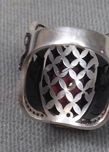 Turkuaz Taşlı 925 Ayar Gümüş Erkek Yüzük - Görsel 6