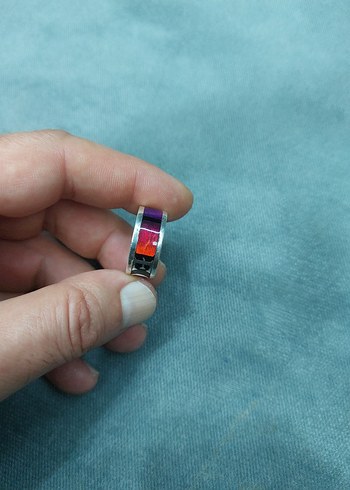 Mavi Parlak 925 Ayar EC Yazılı Erkek Yüzük - Görsel 5