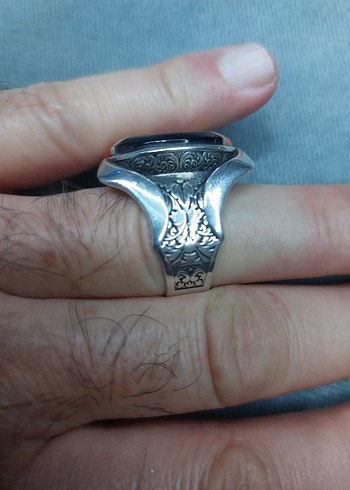 925 Ayar Gümüş Bohem Erk8ek Yüzük - Görsel 4