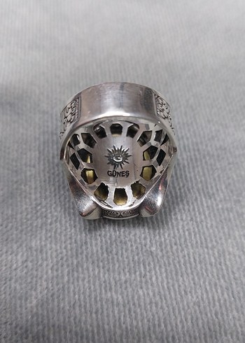 925 Ayar Gümüş Bohem Erk8ek Yüzük - Görsel 3