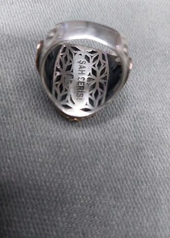 925 Ayar Gümüş Erkek Yüzük Turkuaz Taşlı - Görsel 5