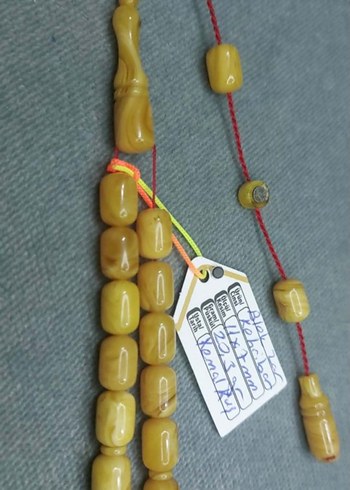 Bohem Tarzı Altın Renk Zar Kehribar Tesbih - Görsel 4