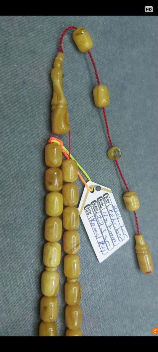 Bohem Tarzı Altın Renk Zar Kehribar Tesbih - Görsel 4