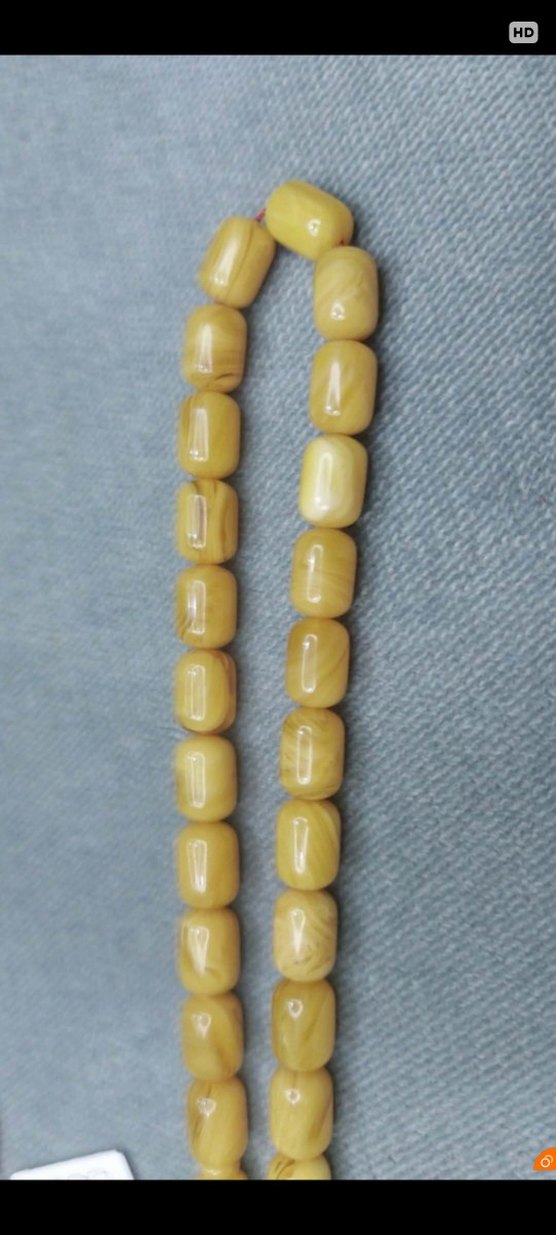 Bohem Tarzı Altın Renk Zar Kehribar Tesbih - Görsel 3