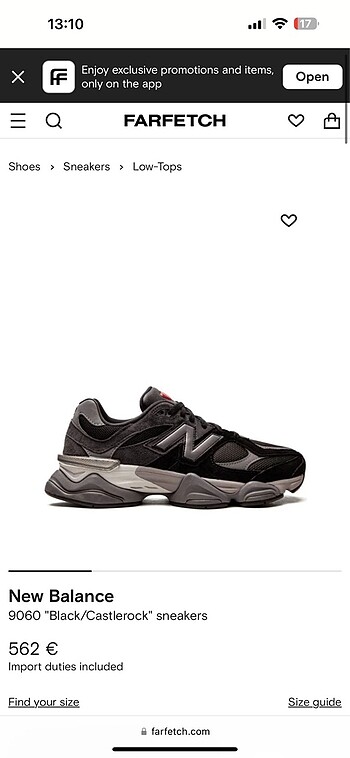 New Balance 9060 Castlerock Black