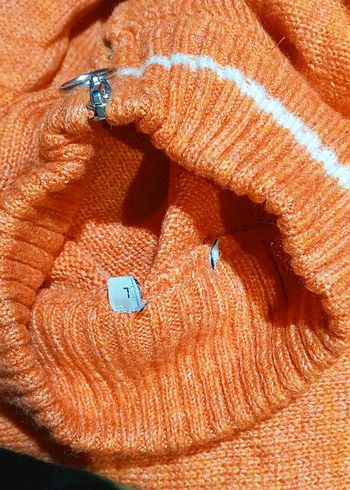 Turuncu Kadın Yün Kazak - Görsel 2