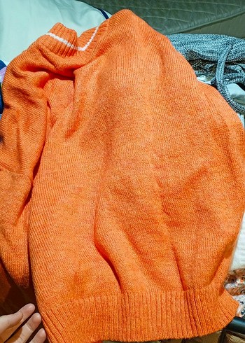 Turuncu Kadın Yün Kazak - Görsel 3