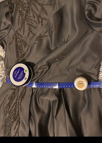 Drapeli Gri Uzun Abiye Elbise - Görsel 4