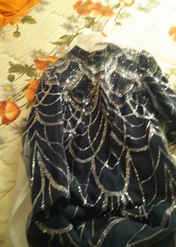 Uzun Kol Siyah Abiye Elbise - Görsel 5