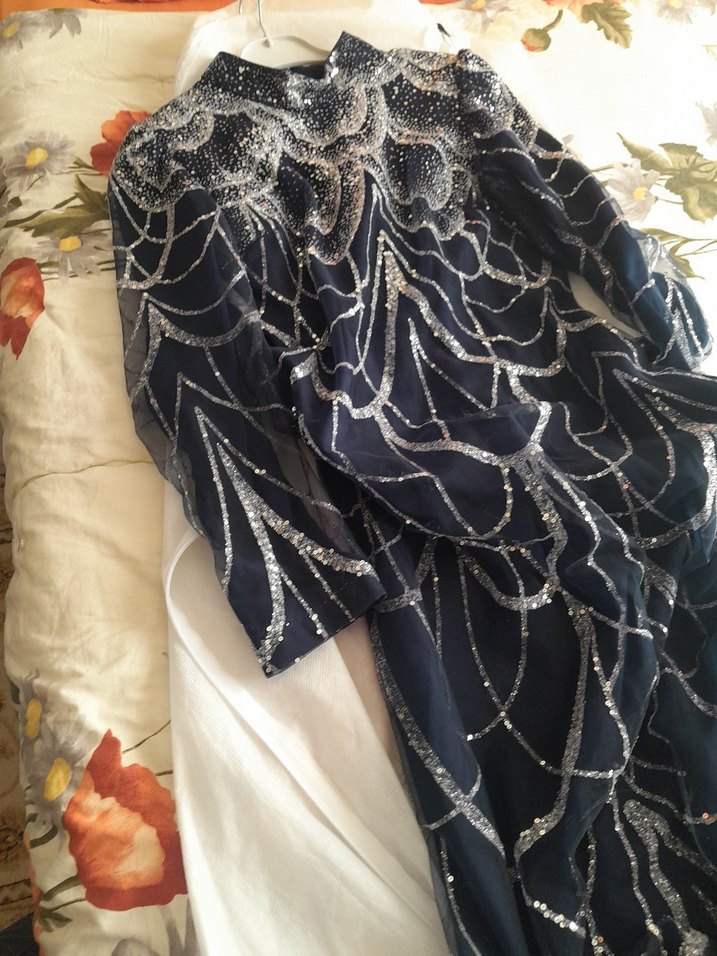 Uzun Kol Siyah Abiye Elbise - Görsel 3