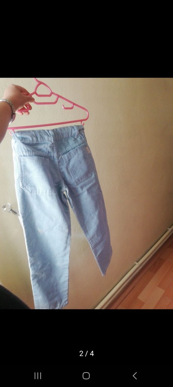 Kız Çocuk Mavi Denim Pantolon - Görsel 2