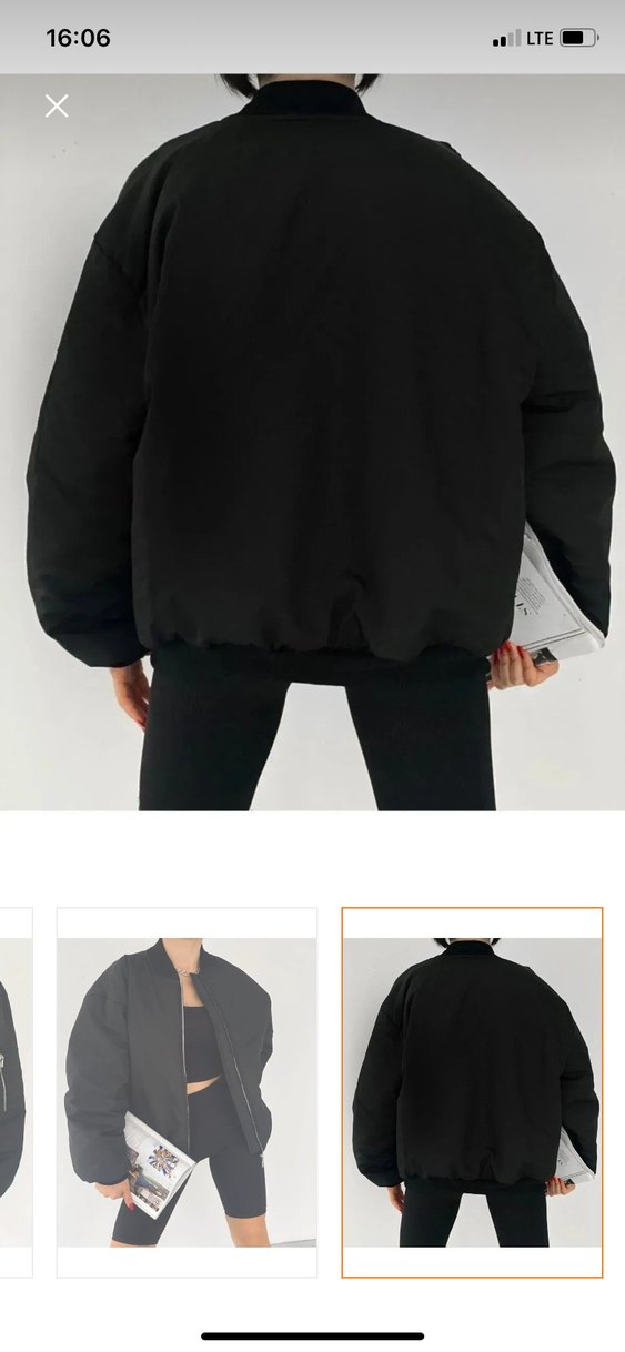 Siyah Fermuarlı Bomber Kolej Ceket - Görsel 3