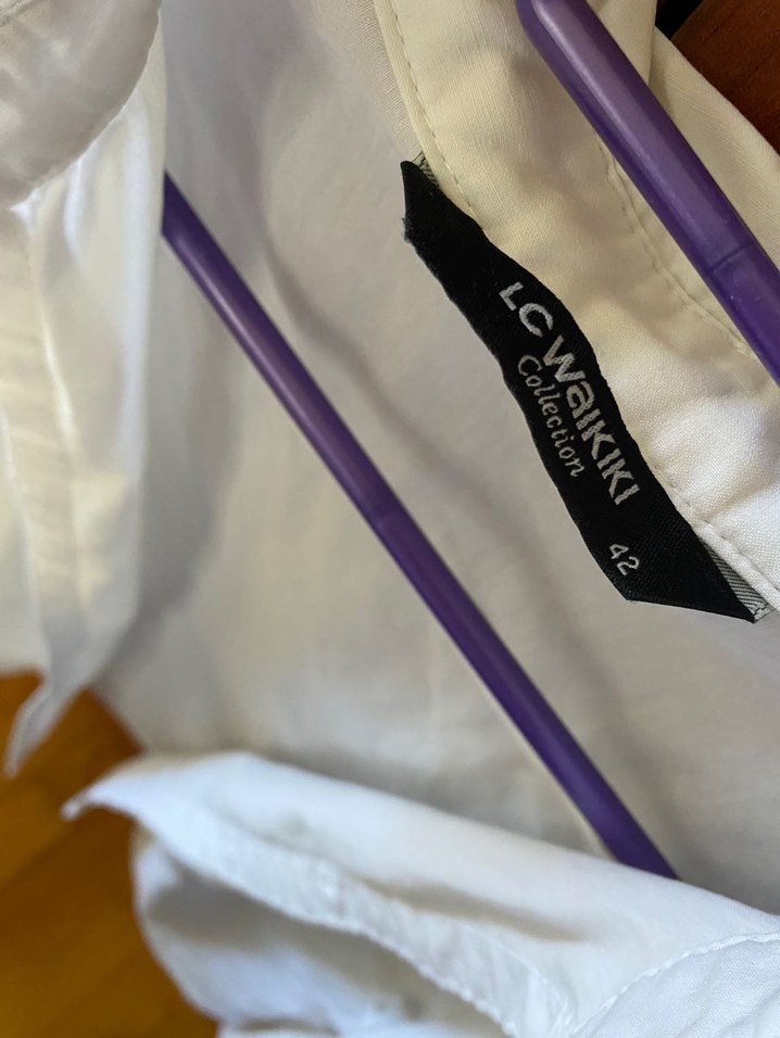 Uzun Kollu Beyaz Kadın Gömlek - Görsel 2