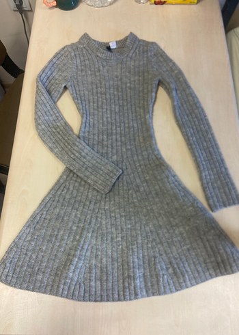 H&M Gri Örgü Kadın Triko Elbise