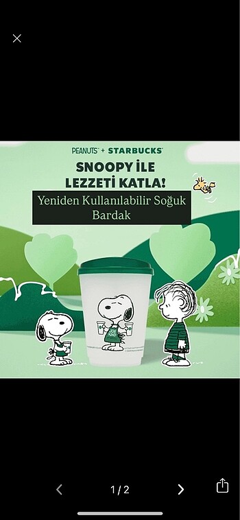 Starbucks x Peanuts Snoopy Bardak
