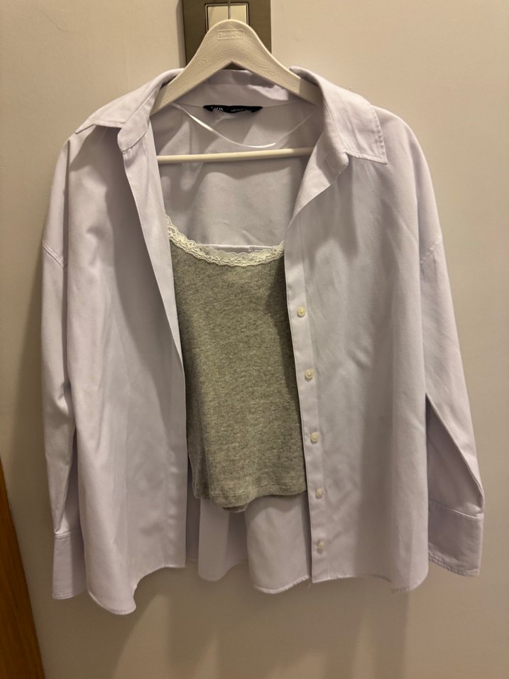 Zara Pamuklu Beyaz Oxford Gömlek - Görsel 2