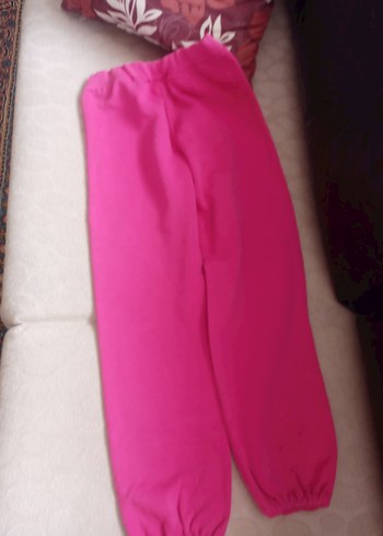 8 Yaş Beden pembe Renk Kız Çocuk Pembe Fermuarlı Eşofman Altı