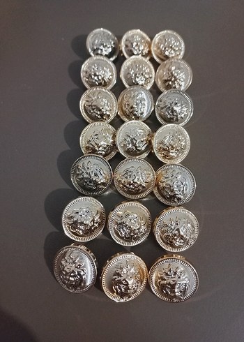 İŞLEMELİ HIRKA, KAZAK, ELBİSE DÜĞMESİ 2,2CM ORTA BOY 21 ADET - Görsel 2