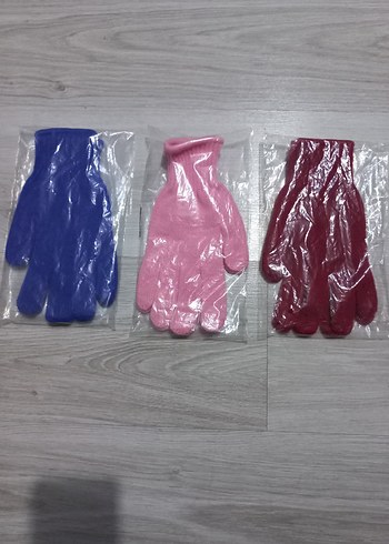 BORDO, AÇIK PEMBE, LACİVERT ELASTİK TRİKO ELDİVENLER - Görsel 2