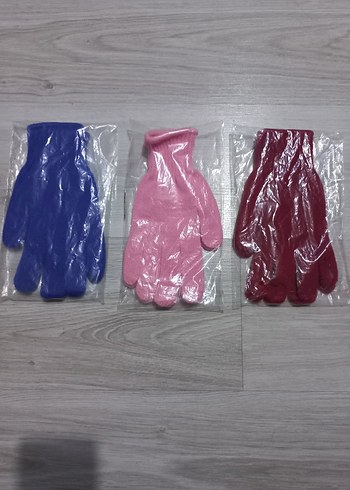 BORDO, AÇIK PEMBE, LACİVERT ELASTİK TRİKO ELDİVENLER - Görsel 4