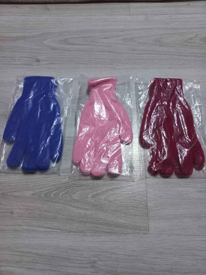 BORDO, AÇIK PEMBE, LACİVERT ELASTİK TRİKO ELDİVENLER - Görsel 3