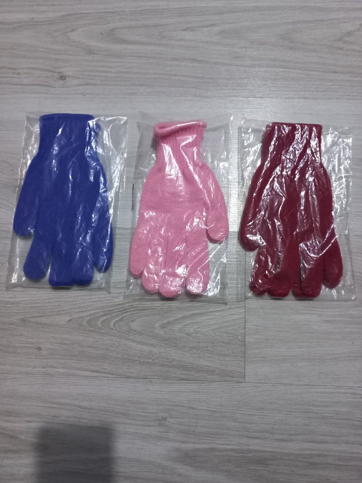 BORDO, AÇIK PEMBE, LACİVERT ELASTİK TRİKO ELDİVENLER - Görsel 2