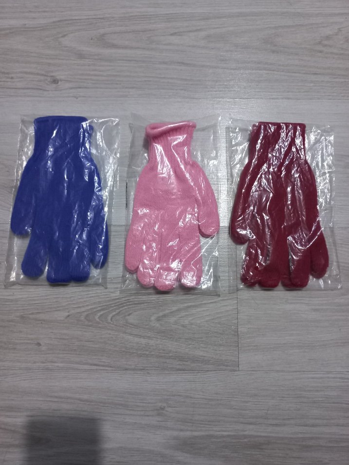 BORDO, AÇIK PEMBE, LACİVERT ELASTİK TRİKO ELDİVENLER - Görsel 4