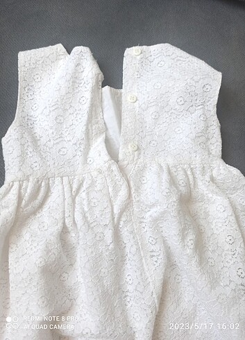 18-24 Ay Beden beyaz Renk Kız bebek elbise