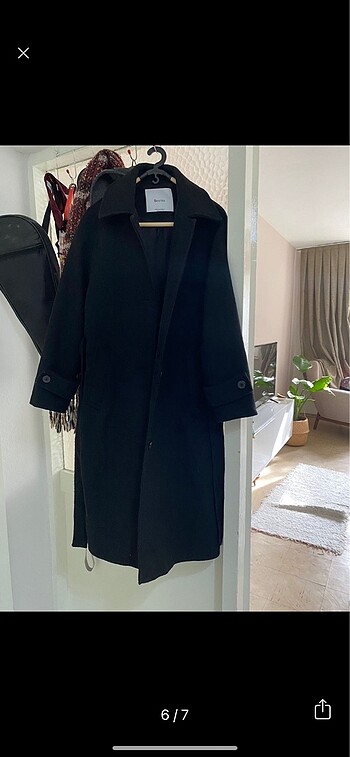 xs Beden siyah Renk Bershka Siyah Kaban