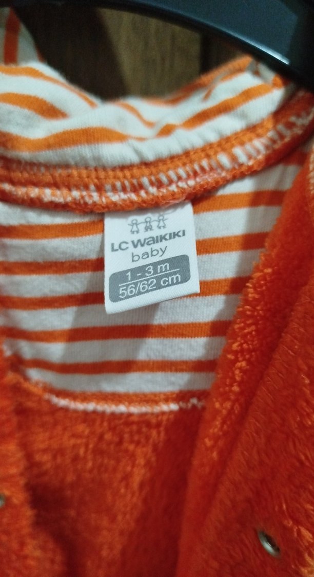 Turuncu Erkek Bebek Bornoz Tulum - Görsel 2