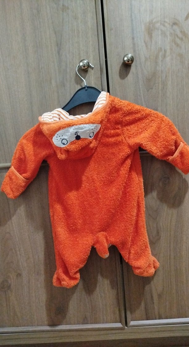 Turuncu Erkek Bebek Bornoz Tulum - Görsel 3