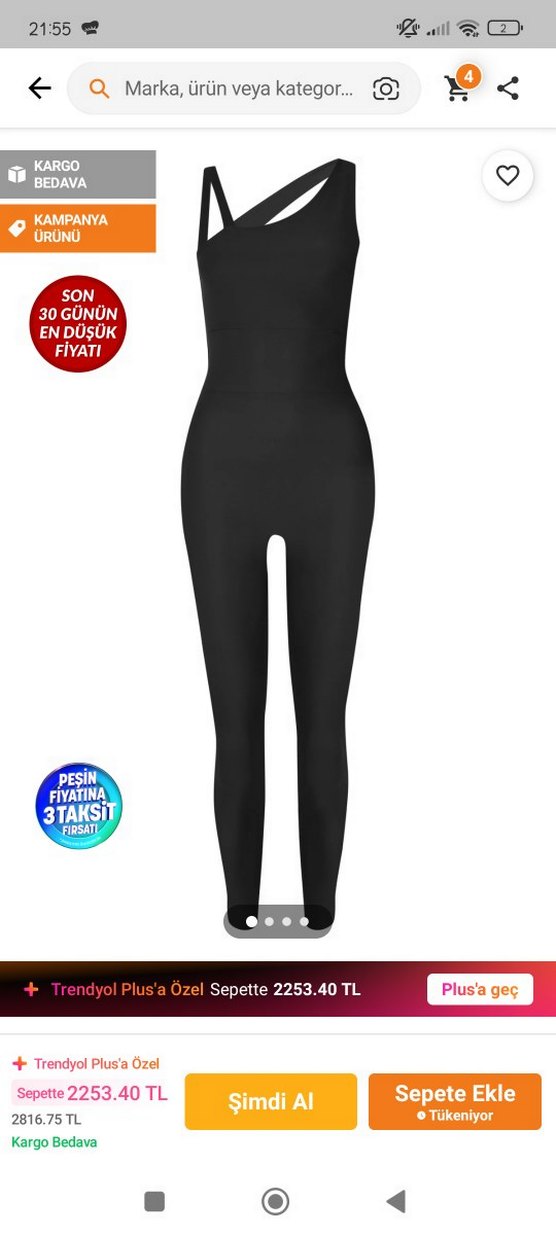 Siyah Normal Boy Kadın Tayt - Görsel 4