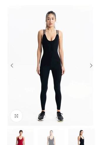 Siyah Kadın Spor Tulum - İnce Askılı, Midi Boy - Görsel 3