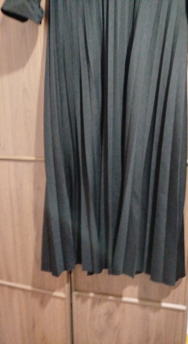 Uzun Pilili Siyah Kadın Elbise - Görsel 2