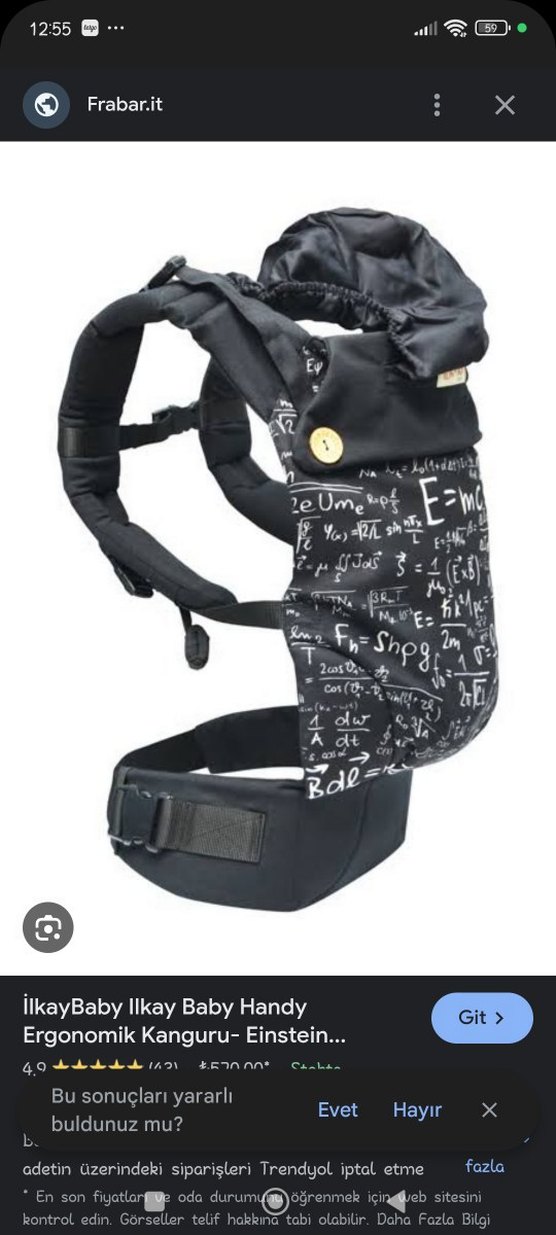 İlkaybaby Ergonomik Kanguru Siyah - Görsel 2