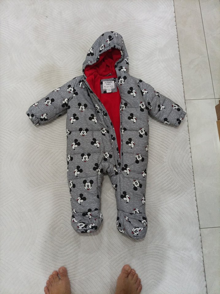 lcw Kapüşonlu Gri Örgü Desenli Bebek Tulumu - Görsel 2