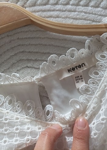 Dantel Detaylı Beyaz Midi Elbise - Görsel 6