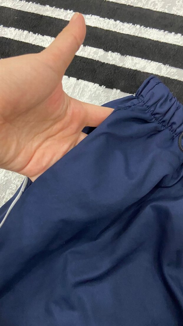 Erkek Parlak Lacivert Fermuarlı Eşofman Altı - Görsel 4