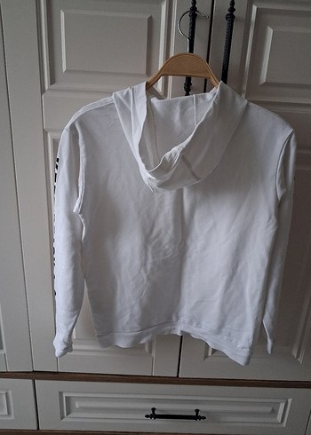 kız erkek çocuk Beyaz Fermuarlı Sweatshirt - Görsel 4