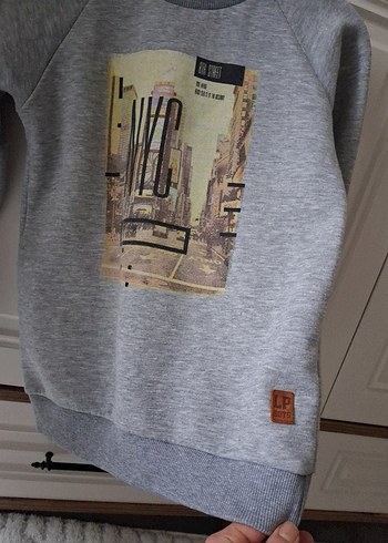 Gri Baskılı Erkek Çocuk Sweatshirt - Görsel 5