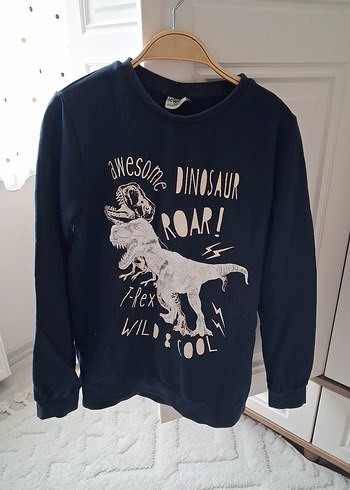 Erkek Çocuk Gri Uzun Kollu Baskılı Sweatshirt - Görsel 4