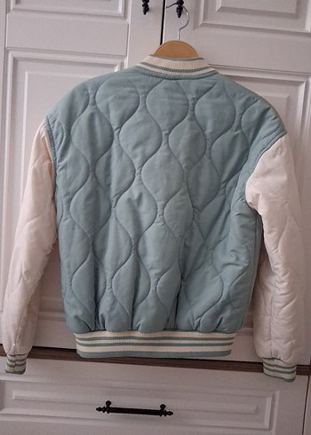 Düğmeli Kadın Pastel Bomber Ceket - Görsel 7