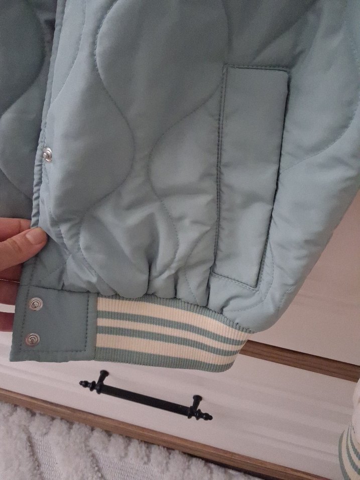 Düğmeli Kadın Pastel Bomber Ceket - Görsel 5
