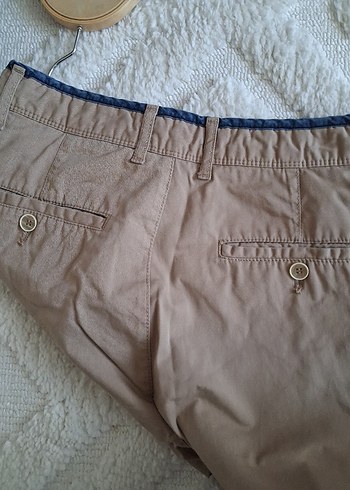 Bej Pamuklu Kemerli Erkek Pantolon - Görsel 4