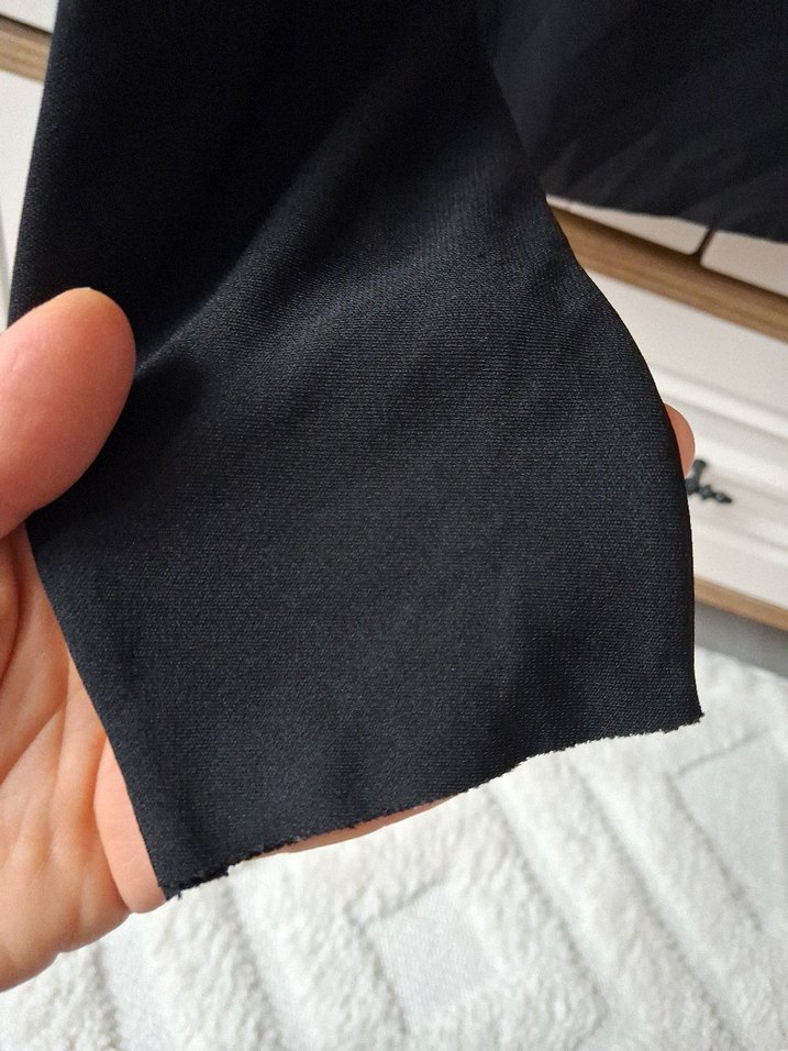 Siyah Kadın Uzun Kollu Keten Sweatshirt - Görsel 5