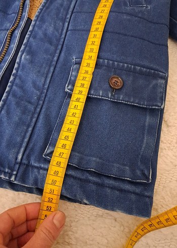 Düğmeli Kapüşonlu Erkek Çocuk Kot mont - Görsel 5