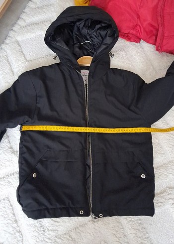 Kadın Siyah Kapüşonlu Fermuarlı Mont - Görsel 9