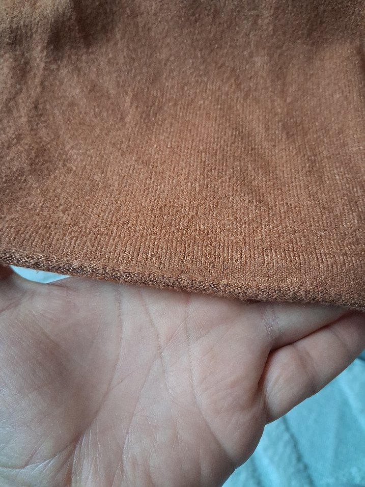 V Yaka Kahverengi Kadın Triko Kazak - Görsel 4