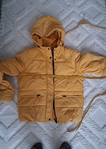 Sarı Midi Kadın Kışlık Mont - Görsel 10