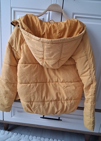 Sarı Midi Kadın Kışlık Mont - Görsel 5